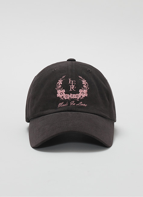 Washed Color Crown Logo Ball Cap_Charcoal